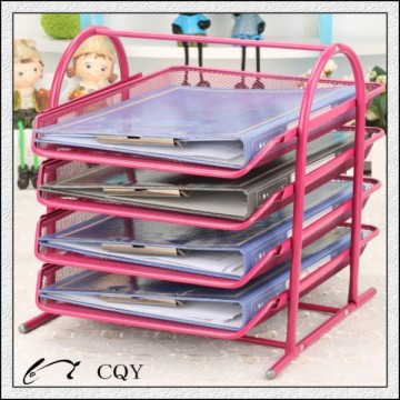 metal mesh 4 tier file tray