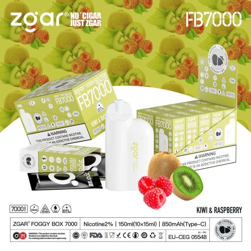 Zgar Foggy Box 7000 Одноразируемая Vape-Kiwi &amp; Raspberry