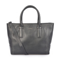 Leather Work Bag For Women Laptop Tote Black