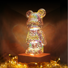 3D Cartoon Firework Bear Light Projection Night Lights
