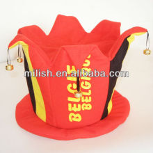 Carnival Funny Jocker Hat / Crazy Football Belgium fans hat with small bell W621