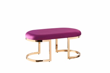 Luxurious Velvet Dining Bench with Sturdy Metal Frame