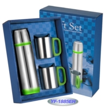 Vacuum Flask Gift Sets (Green Rubber)