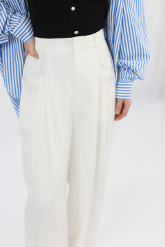 Minimalist White Wide Leg Pants