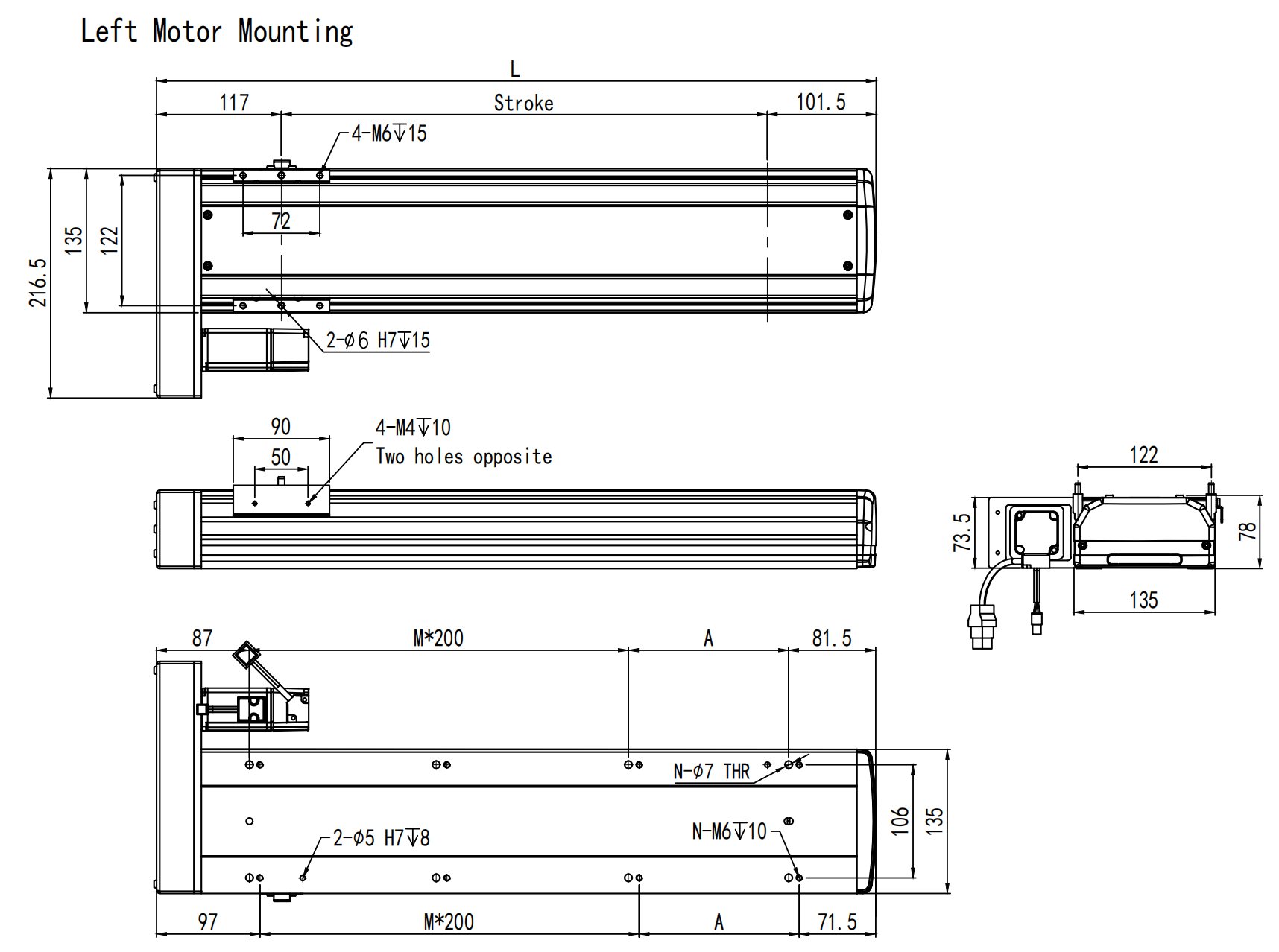 linear guide ball screw modules-left