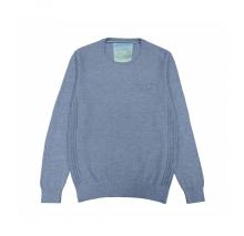 Men's Knitted Osmanthus Stitch 100% Cotton Crewneck Pullover