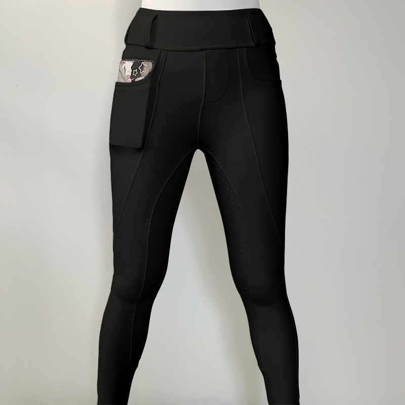 pockets black riding tights