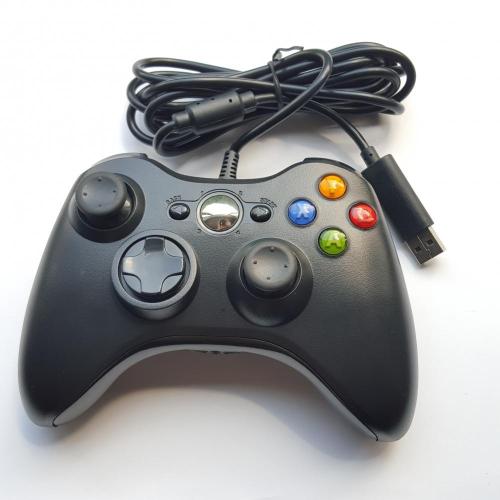 Microsoft Xbox 360 Wired Controller ขาวดำ