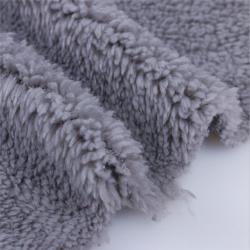 Grey Velveteen Fleece Sherpa Fabric