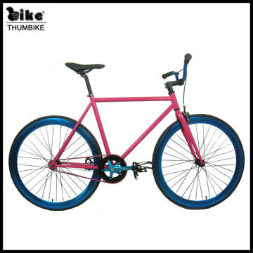 Colorful men sport fixed gear bike