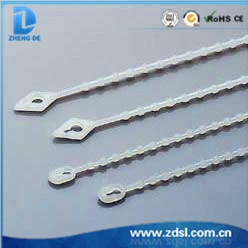 Releasable Nylon White Plastic Beaded Cable Tie