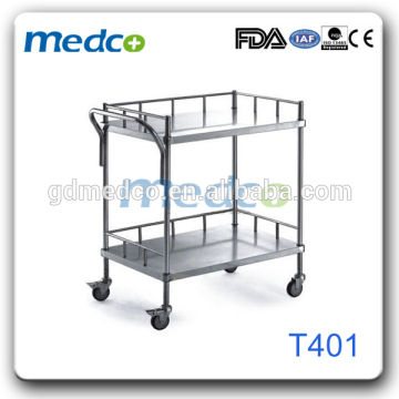 stainless steel medicial cart ,food transport cart for hospital T401