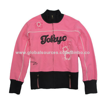 Girls' Casual Jacket (French Terry, Embroidery), Customized Colors and Sizes Welcomed