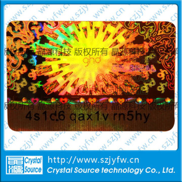 Aangepaste PET Tamper Bewijs 3D Hologram Sticker