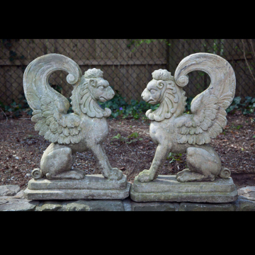 30 years factory supplied hand carved stone statuary white marble griffin sculpture for sale