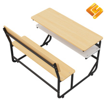 Black C-Bent Steel Wood Shared Desk