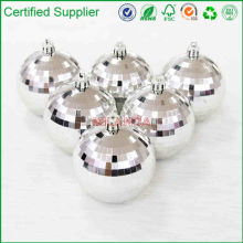Milanda 2015 good quality Xmas ball cube plastic christmas bauble silver
