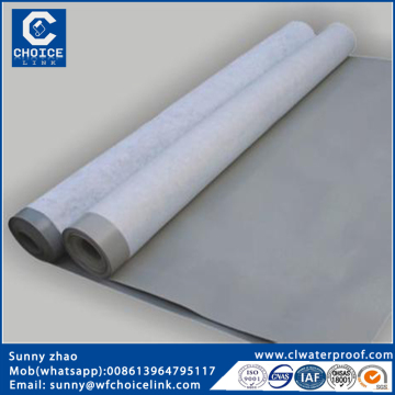 PVC waterproof membrane with fabric for roofing underlay