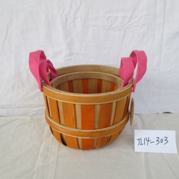 Round Wood Chip Basket
