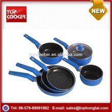 7pcs aluminum press marble coating cookware set