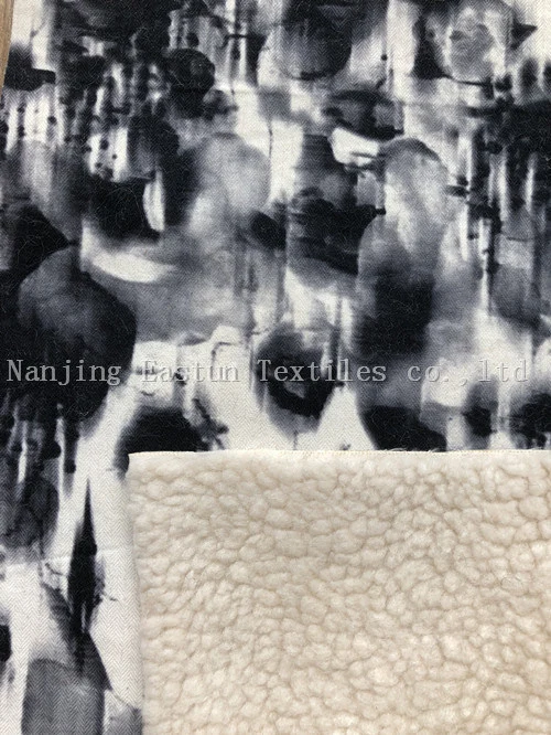 Bonded Lambs Wool Knitting Fabric Suede Bonded Fur Es20131213-9
