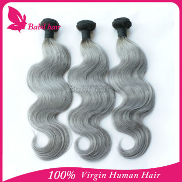 new products 1b/ grey two tone ombre colored hair weave bundles