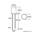 Diode émettrice infrarouge 5mm 940nm 0,1W 15 degrés