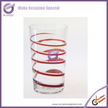 #17540 red and pink colored glass wine bottles