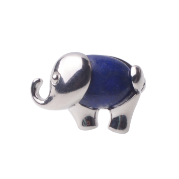 Plated Silver Natural Semi Precious Stone Elephant Rings