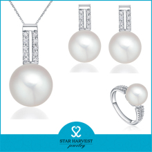 latest Design Freshwater Pearl Silver Jewelry set