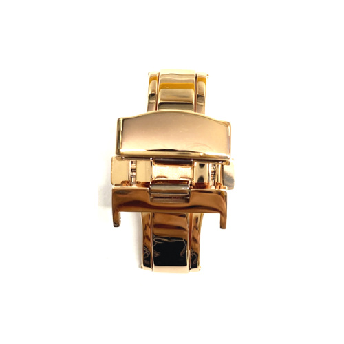 Gold Leather Butterfly Buckle Watch Clasp