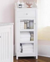 Modern Slim Glass Door Furniture Bath Bathroom Vanity Cabinet