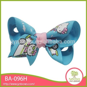 Blue cartoon printing ribbon baby hair accessories wholesale