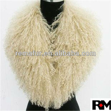 Factory wholesale 100% Genuine Tibetan Mongolian Lamb Skin Fur Collar