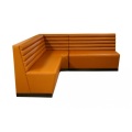 Customized Restaurant Corner Love Seat Leather Sofa Booth