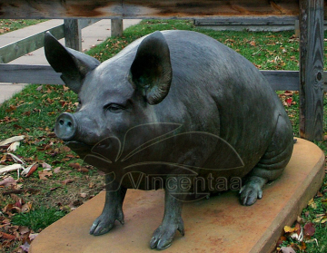Outdoor Decoration Metal Craft Life Size Bronze Pig Sculpture