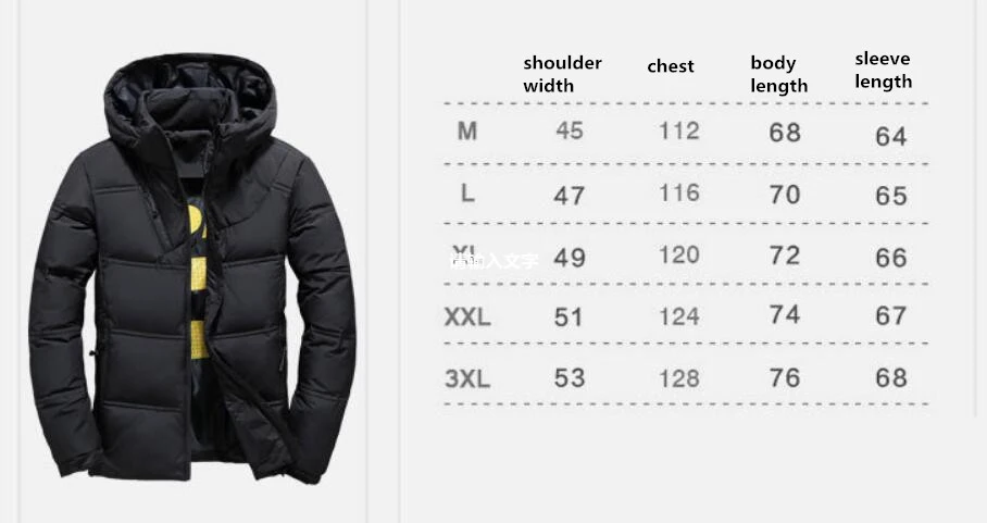 Men Winter Casual Thick Outdoor Quilted Puff Warm Padded Duck Down Jacket