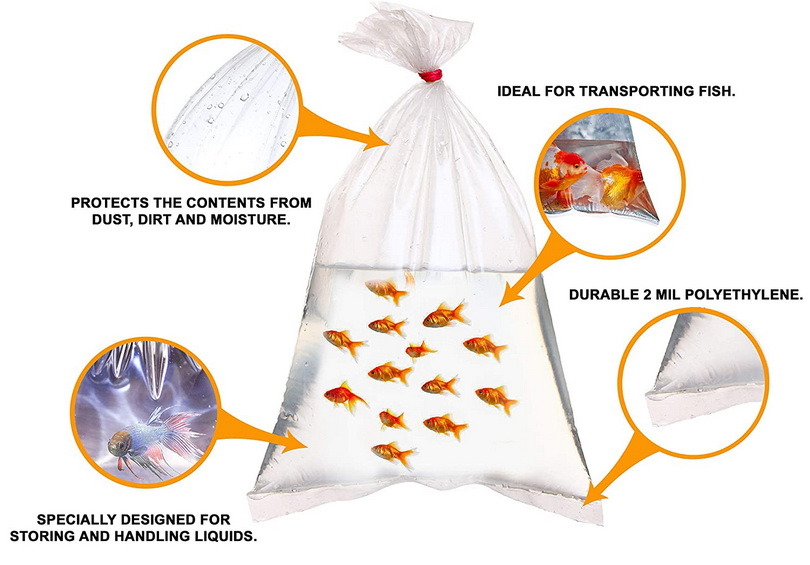 Custom Flat Bottom Storage Plastic Packaging Poly Bags