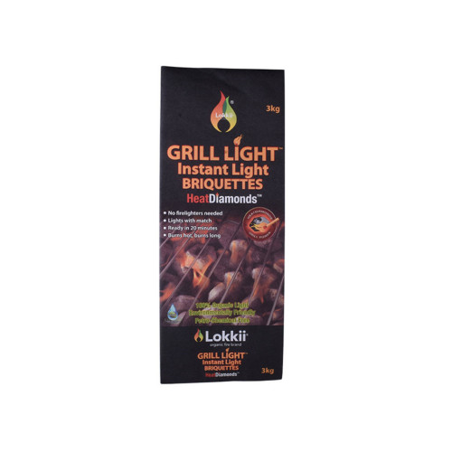 100% komposterbar tilpasset utskrift Kraft Gusset Bag for BBQ Charcoal