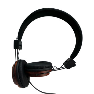 Headphone HiFi de madeira sobre orelha com fio fone de ouvido baixo