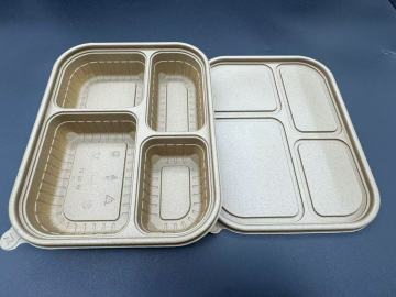 Fully degradable rice husk lunch box