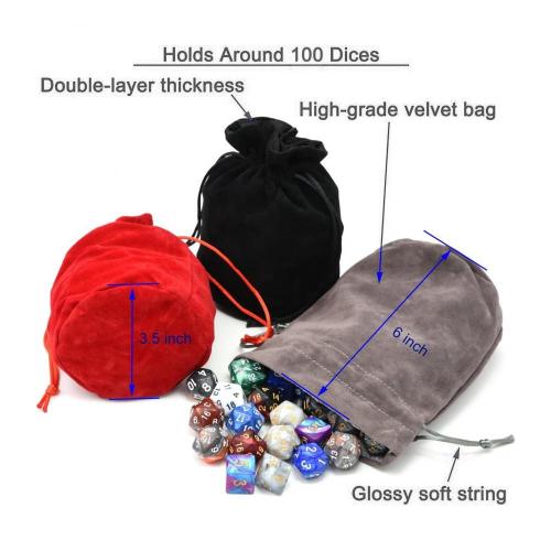 High Quality Round Bottom Drawstring Dice Bag