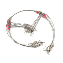 Stainless Steel Fishing Wire Leader with Swivel Snaps and Beads