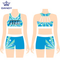 Shiny print sport bra cheerleading uniforms