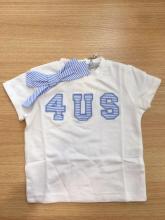 Girl's patch EMB and bow t shirt