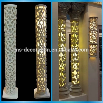 Sandstone lighted wedding columns