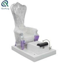 Top White LED Spa Chair for Pedicure with Acrylic Footbath and LED Wave