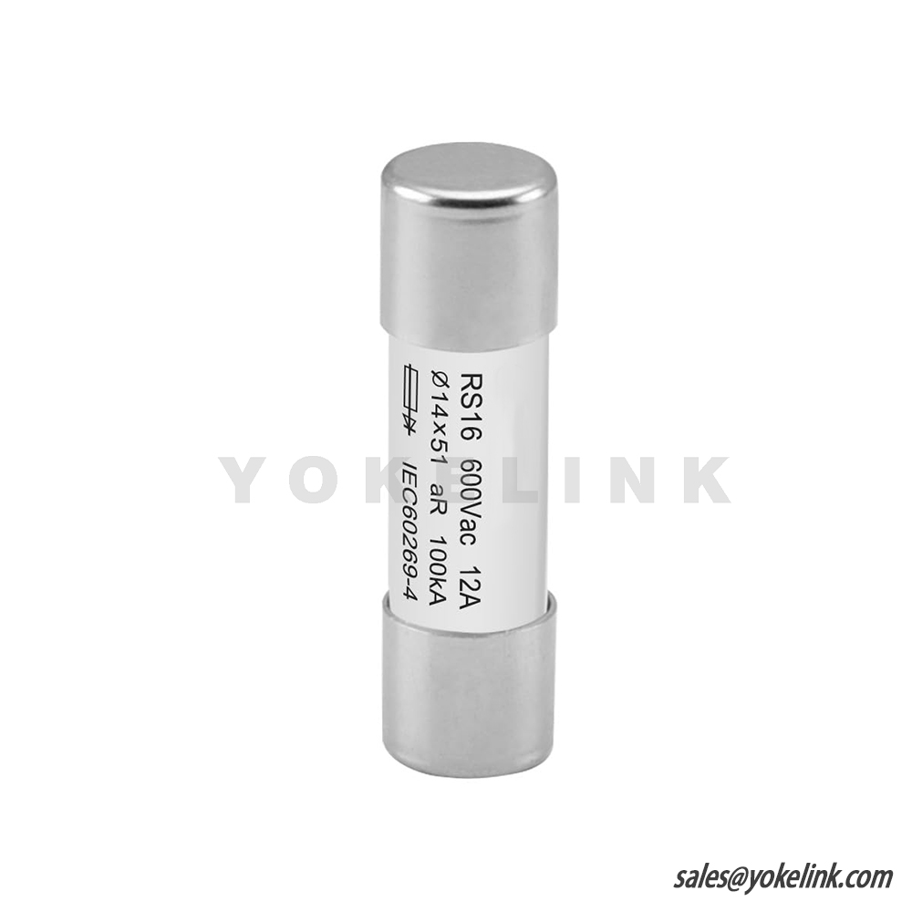 Elektromos hengeres kerámiacső biztosítékcsatlakozó RS16 AR Type 14 * 51mm 12A 600VAC 100kA