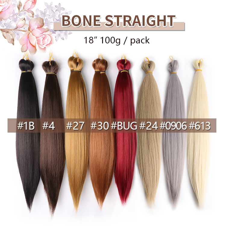 Julianna Quality Bone Straight 22 Shinning Wine Colour Long Short Brown Silky Bone Straight Hair Braiding Synthetic Extensions