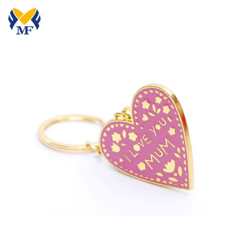 Custom Heart Shapes Die Cast Enamel Metal Keychain